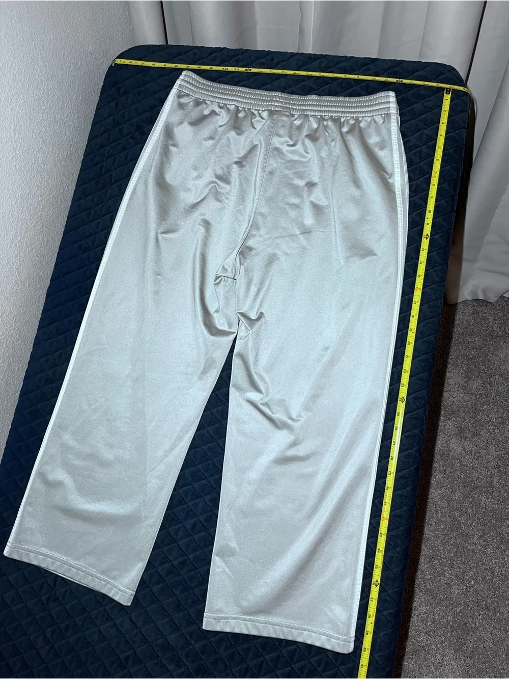 adidas Silver Track Pants - Loose Fitted Streetwear - 3-Stripe Design